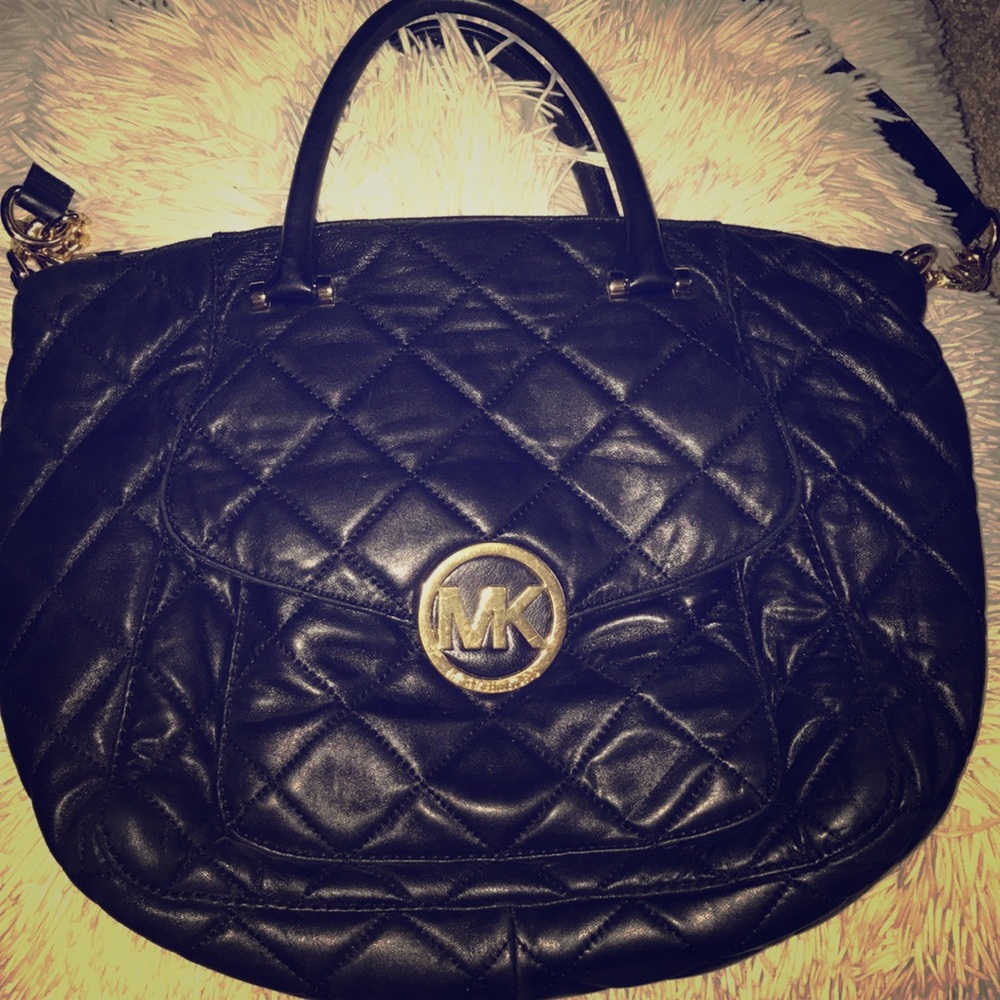 Black soft quilted Michael Kors Purse
